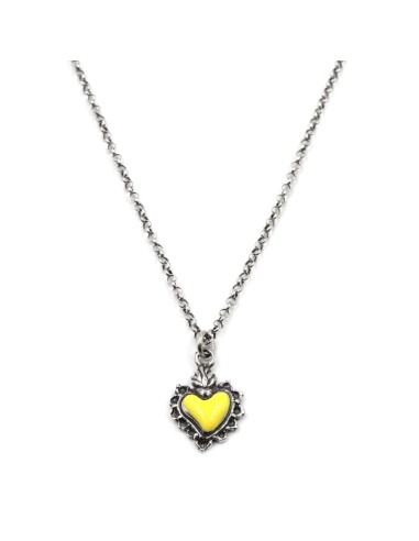 Enamelled Sterling Silver Holy Heart Necklace