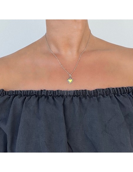 Collana Sacro Cuore Smaltato in Argento 