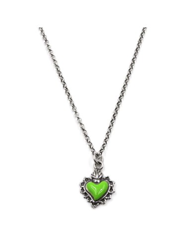 Enamelled Sterling Silver Holy Heart Necklace
