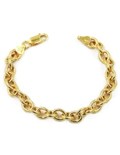 Gold Plated Sterling Silver Oval Chain Bracelet 