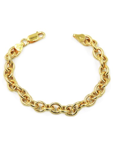 Gold Plated Sterling Silver Oval Chain Bracelet 