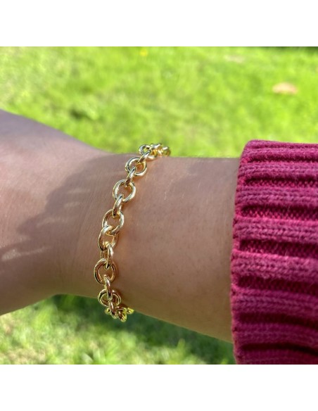 Bracciale Catena Donna in Argento 925 Rodiato Con Ciondolo Doppia Stella