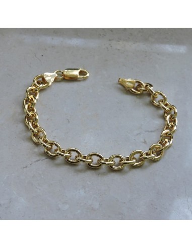 Bracciale Catena Ovale in Argento 925 Placcato Oro