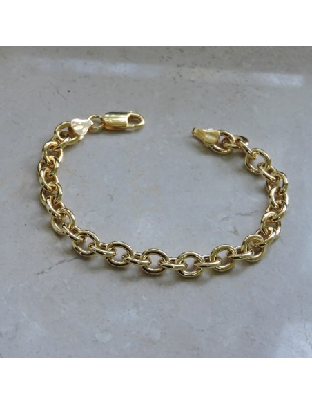 Bracciale Catena Ovale in Argento 925 Placcato Oro