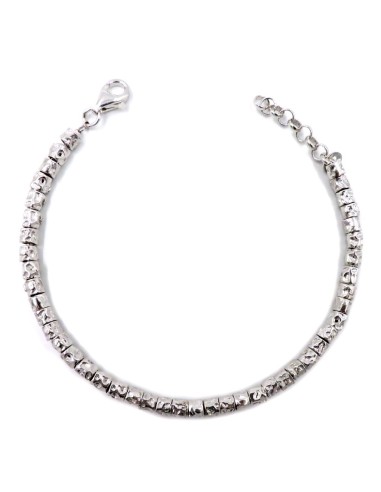 925 Sterling Silver Hammered Nuggets Bracelet 