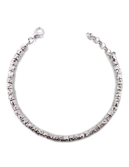 Bracciale in Argento 925 Tubetti Martellati