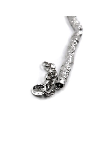 925 Sterling Silver Hammered Nuggets Bracelet 