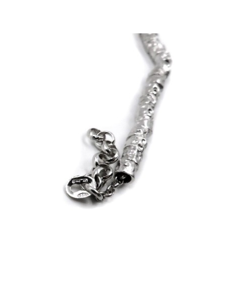 925 Sterling Silver Hammered Nuggets Bracelet 