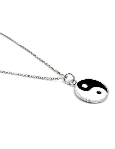 Silver Yin Yang Pendant Necklace 