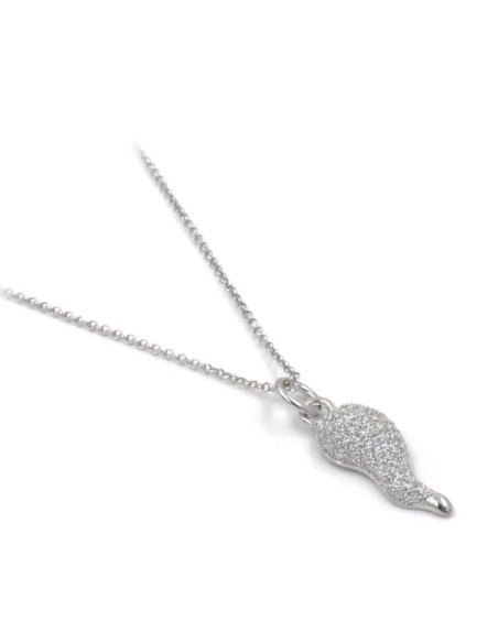 Bracciale Catena Donna in Argento 925 Rodiato con Ciondolo Doppio Cuore
