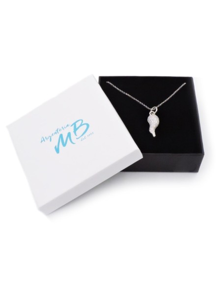 Bracciale Catena Donna in Argento 925 Rodiato con Ciondolo Doppio Cuore