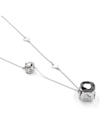 925 Sterling Silver Dice Heart Necklace 
