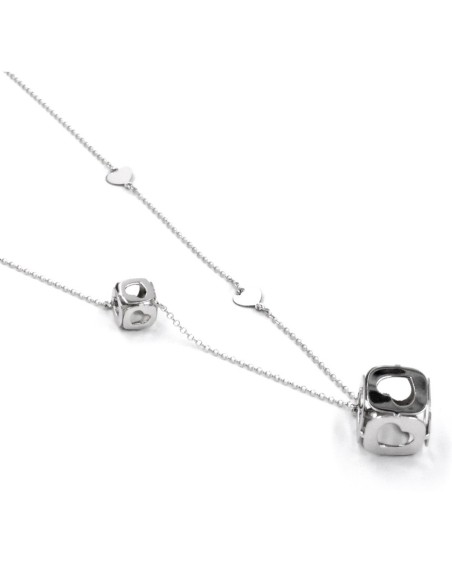 925 Sterling Silver Dice Heart Necklace 