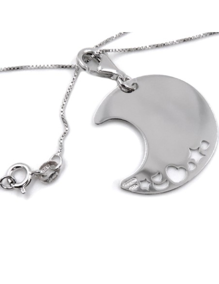 Collana Luna in Argento 925 Solo chi Sogna Impara a Volare