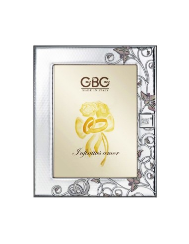 25th Anniversary Enamelled Silver Photo Frame 5x7 