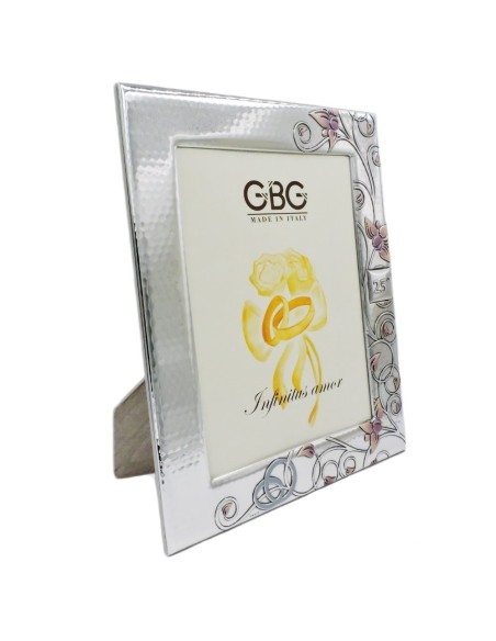 25th Anniversary Enamelled Silver Photo Frame 7x9 