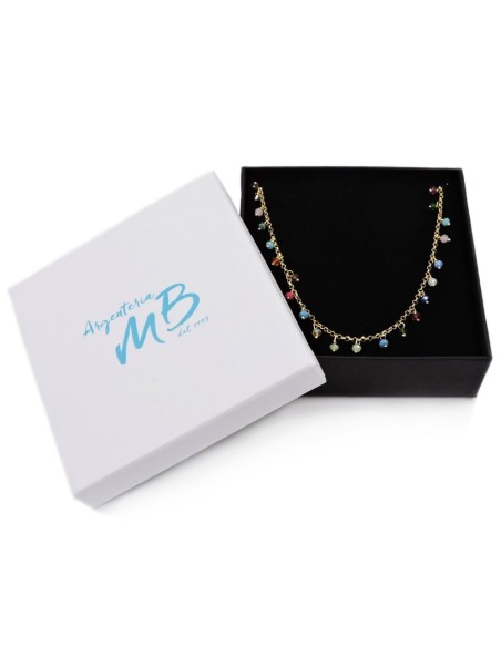 Bracciale Catena Donna in Argento 925 Rodiato con Ciondolo Doppio Cuore
