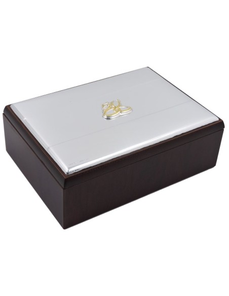 Scatola Portagioie 50 Anniversario in Legno Cover Argento