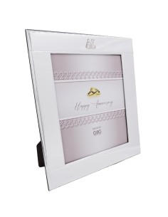 Portafoto 25 Anniversario 20x25 Cornice Fedi in Argento PVD