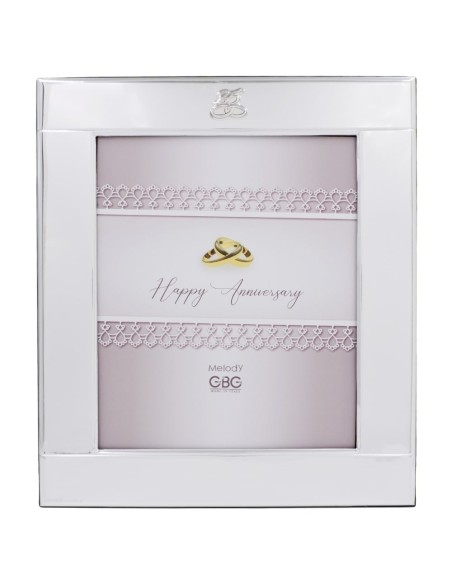 PVD Silver 25th Anniversary Photo Frame 8 x 10 with Rings