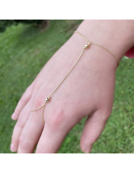 Gold Plated Sterling Silver Hand Kiss Bracelet 