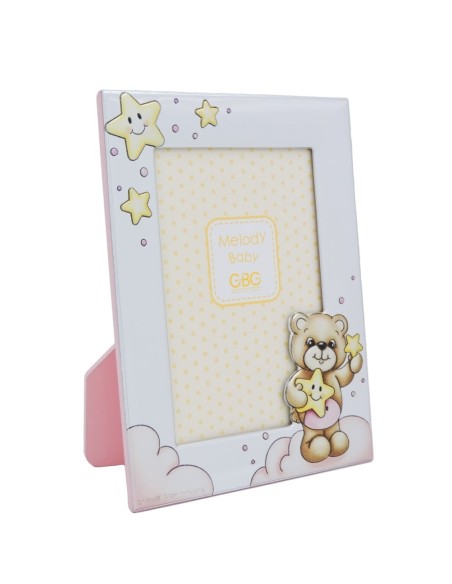 Portafoto Bambina Orsetto con Stelle in Argento 9 x 13 