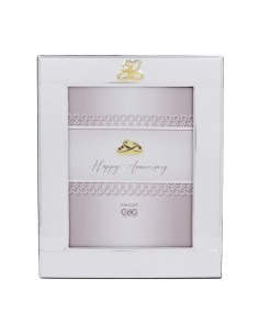 PVD Silver 50th Anniversary Photo Frame 5 x 7 with Rings 2