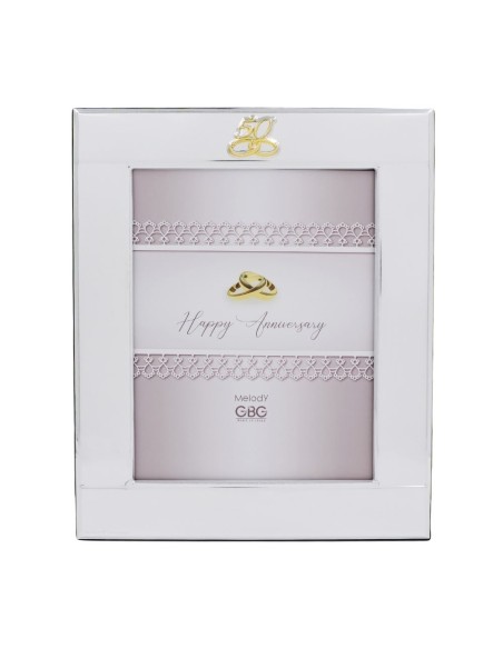 Portafoto 50 Anniversario 13x18 Cornice Fedi in Argento PVD