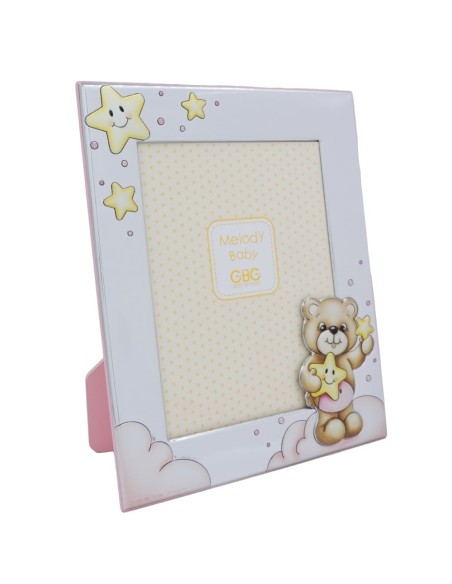 Portafoto Bambina Orsetto con Stelle in Argento 13 x 18 