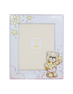 Baby Girl Bear With Stars Silver Picture Frame 5 x 7 2