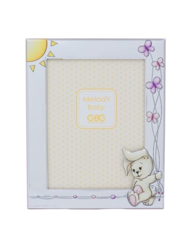Rabbit With Butterflies Silver Picture Frame...