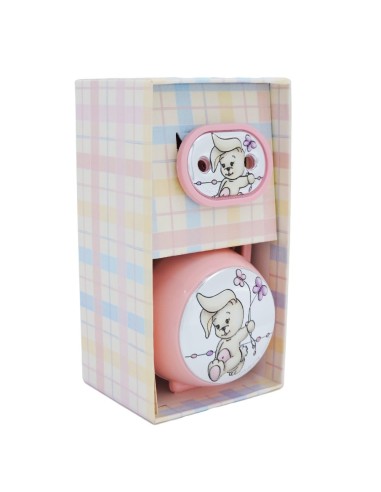 Pink Pacifier Clip with Case Baby Girl Rabbit 