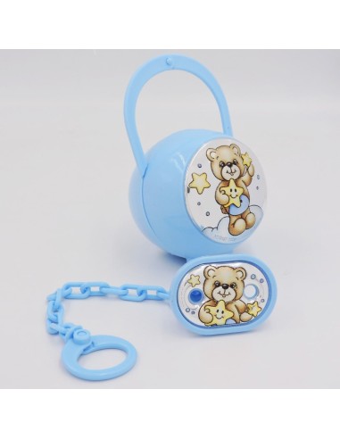 Schnullerhalter mit Blauer Box mit PVD...