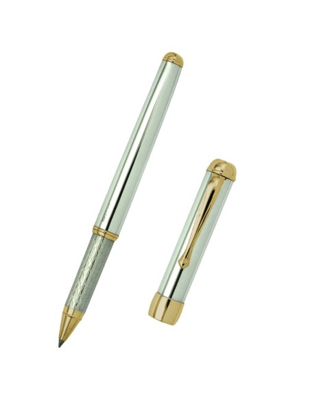  Sterling Silver Rollerball Pen with Gold Plated Details