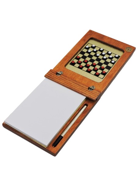 Block Notes con Dama da Viaggio in Legno e Argento 