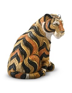Sitzende Tiger-Keramikskulptur De Rosa Rinconada 2