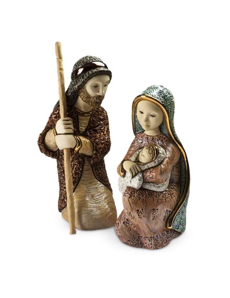 Sacra Famiglia Giuseppe e Maria Scultura in Ceramica 