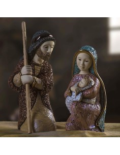 Holy Night Joseph and Mary Ceramic Sculpture  2