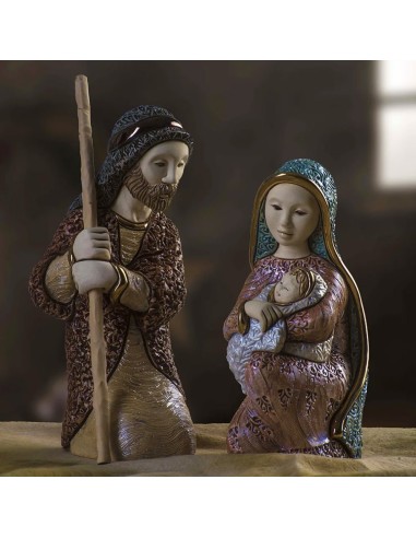 Keramikskulptur der Heiligen Familie Josef und...