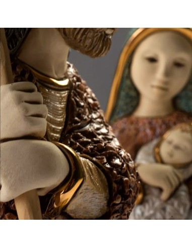 Keramikskulptur der Heiligen Familie Josef und...