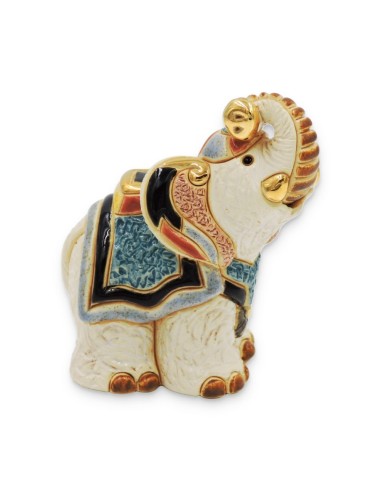 Elefante Jaipur Baby Scultura in Ceramica 