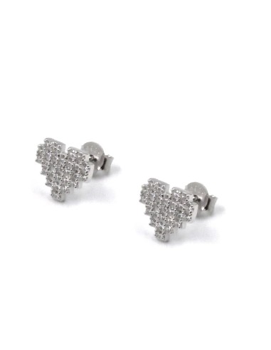 Heart Pixel Earrings made of 925 Sterling...