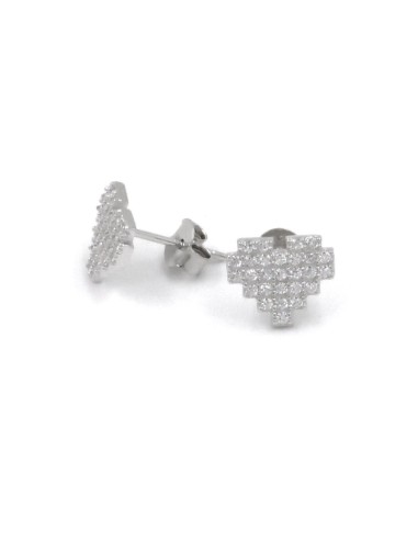 Heart Pixel Earrings made of 925 Sterling...