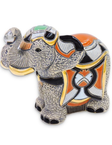 Elefante Asiatico Scultura in Ceramica 