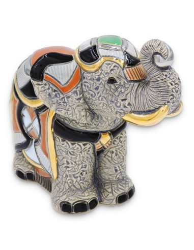 Elefante Asiatico Scultura in Ceramica 