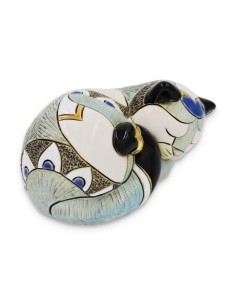 Gatto Addormentato Scultura in Ceramica  2