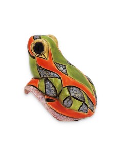 Frog On Leaf Ceramic Sculpture  2