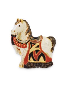 Cavallo Reale Rosso Scultura in Ceramica 