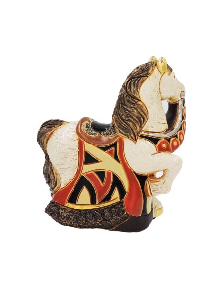 Cavallo Reale Rosso Scultura in Ceramica 