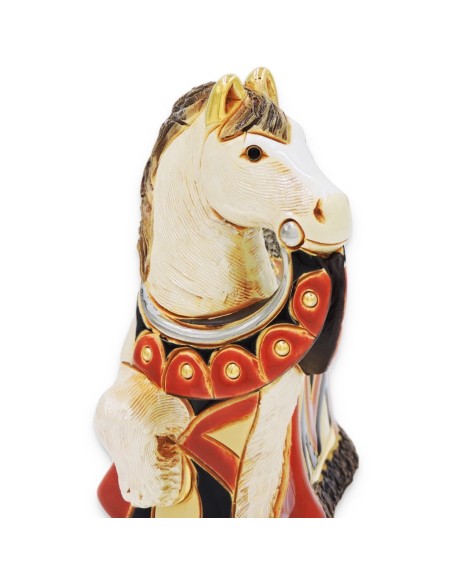 Red Royal Horse Ceramic Sculpture 
